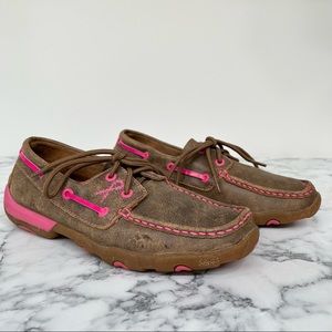 twisted x women's breast cancer awareness driving moccasins